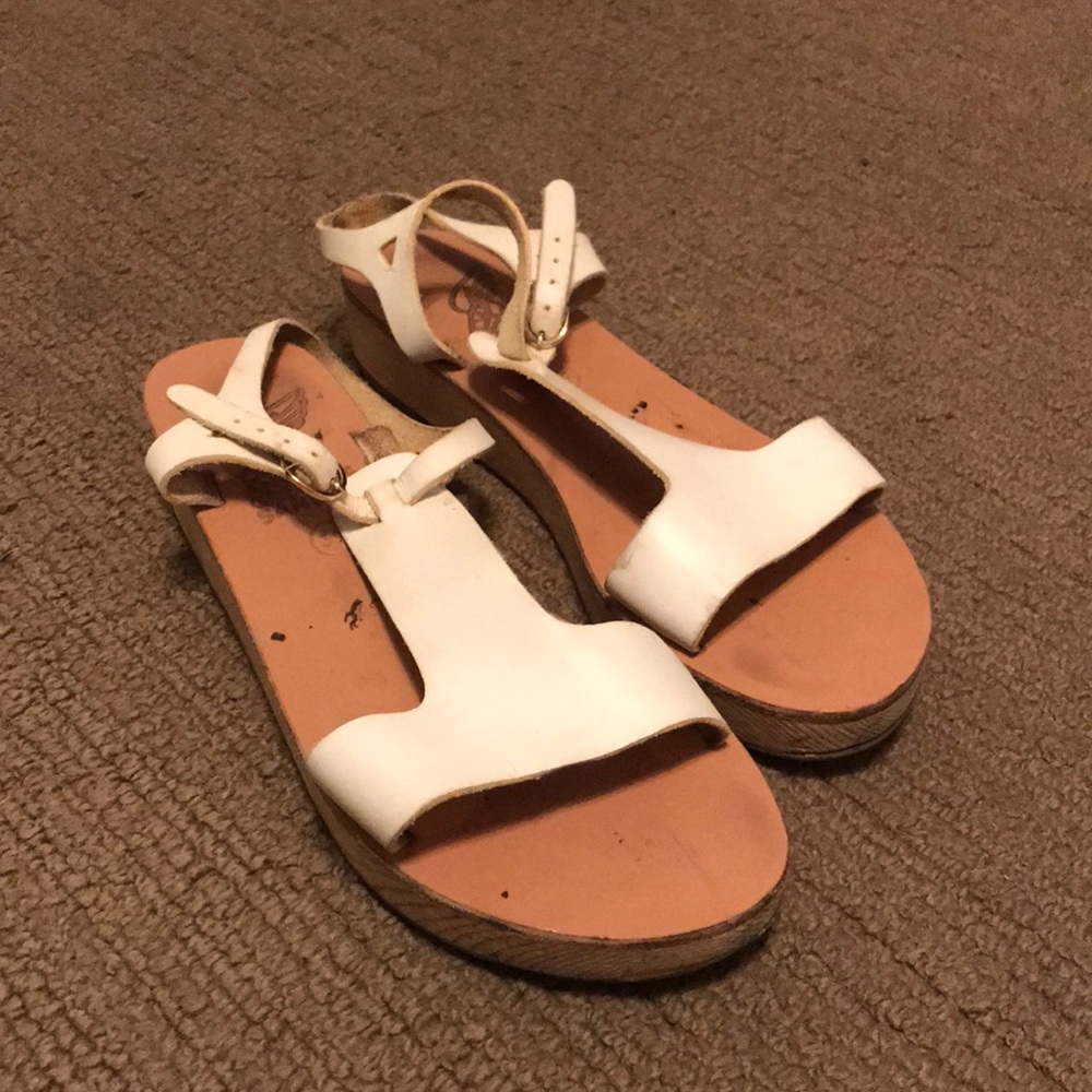 white sandals